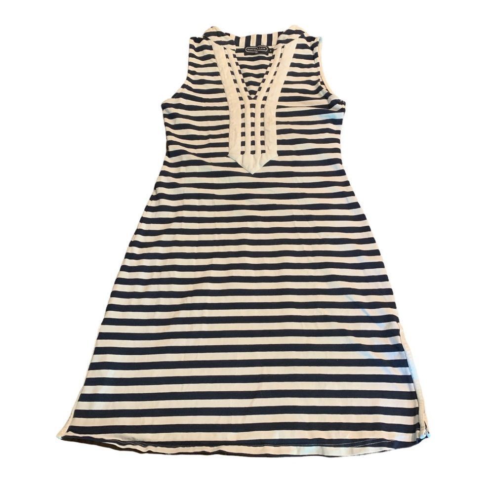 Duffield Lane Navy & Cream Striped Sleeveless Shift Dress